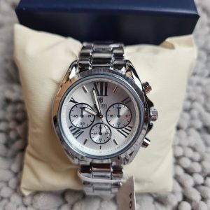 Montres Prestige MPW-0194 Women’s Stainless Steel Chronograph Watch – New in Box