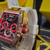 Invicta Racing Men's Model 48471 Chronograph Watch Gold Red White Silicone Band - Image 3