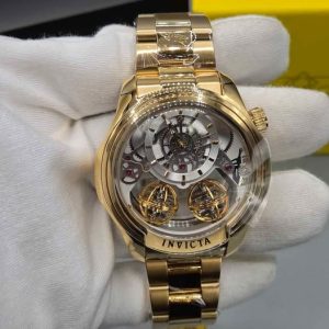 Invicta Specialty Twin Axis Men's Watch w/ Skelenton Dial - 46mm, Gold