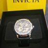 Invicta Skeleton Automatic Watch 069/126 Men’s Leather Band 30M Water Resistant