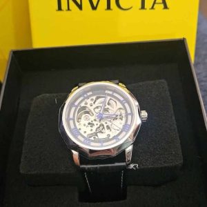 Invicta Skeleton Automatic Watch 069/126 Men’s Leather Band 30M Water Resistant