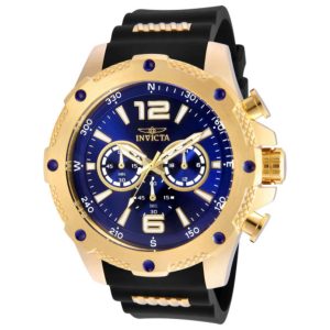 Invicta Pro Diver Men’s Gold & Blue Chronograph Watch 100M – Model 25859 – New with Box
