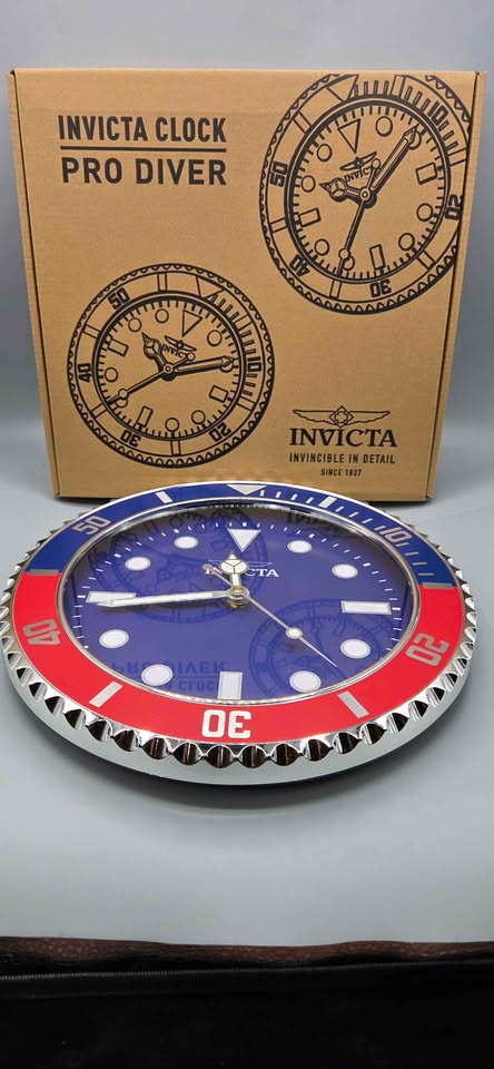 Invicta Pro Diver Pepsi Wall Clock 12" Blue Red Quartz Watch Style New in Box