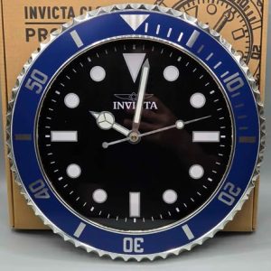 Invicta Pro Diver Wall Clock Blue & Black 12" Home Office Decor New in Box