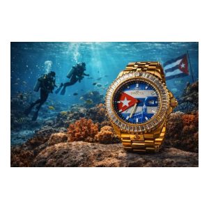 Invicta Grand Diver Cuban Flag Men's Watch - 47mm. Gold